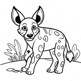 Playful African Wild Dog Coloring Page 37073-29812