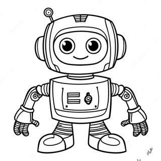 Friendly Rob The Robot Coloring Page 37113-29841