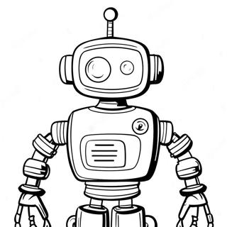 Friendly Rob The Robot Coloring Page 37113-29843