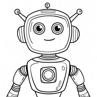 Friendly Rob The Robot Coloring Page 37113-29844