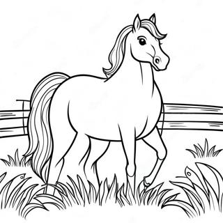 Majestic Paint Horse In A Meadow Coloring Page 37143-29874