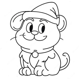 Festive Garfield With Santa Hat Coloring Page 37153-29877