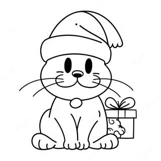 Festive Garfield With Santa Hat Coloring Page 37153-29879