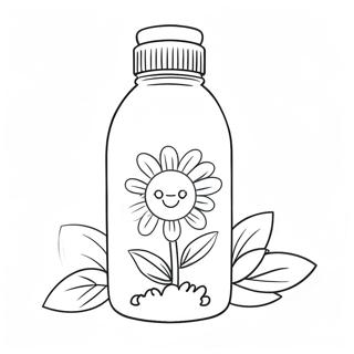 Cute Water Bottle With Flowers Coloring Page 37163-29886