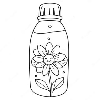 Cute Water Bottle With Flowers Coloring Page 37163-29888