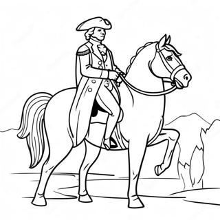 George Washington On Horseback Coloring Page 37193-29914