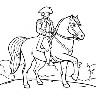 George Washington On Horseback Coloring Page 37193-29916