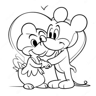 Disney Valentines Coloring Pages