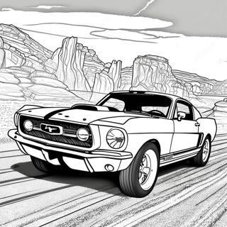 Classic Mustang Gt In Motion Coloring Page 3722-3071