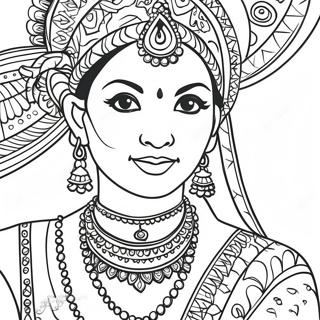 Indian Girl Coloring Pages