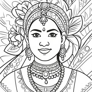 Indian Girl In Traditional Dress Coloring Page 37292-29987