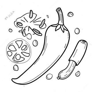 Chili Pepper Coloring Pages