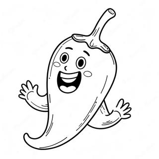 Cute Cartoon Chili Pepper Coloring Page 37313-30001