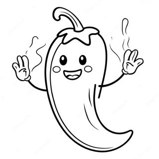 Cute Cartoon Chili Pepper Coloring Page 37313-30002