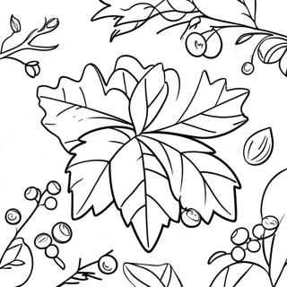 Holly Leaves And Berries Coloring Page 37322-30007