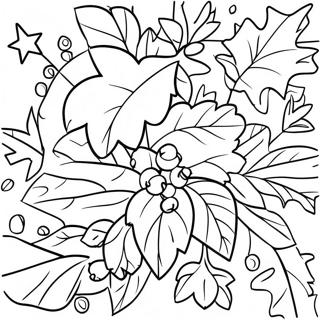 Holly Leaves And Berries Coloring Page 37322-30008