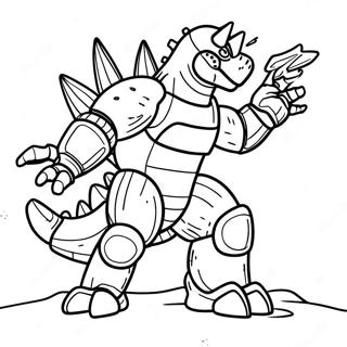 Fierce Mechagodzilla In Battle Coloring Page 3732-3080