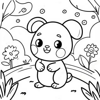 Tiny Ping In A Colorful Garden Coloring Page 37343-30025