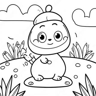 Tiny Ping In A Colorful Garden Coloring Page 37343-30027