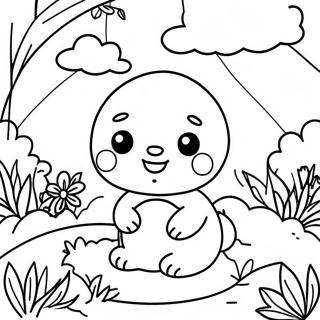 Tiny Ping In A Colorful Garden Coloring Page 37343-30028