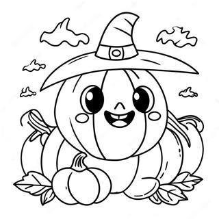 Cute Halloween Pumpkin Coloring Page 37362-30038