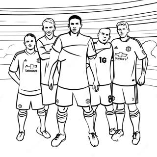 Manchester United Players In Action Coloring Page 37373-30049