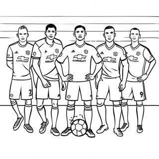 Manchester United Players In Action Coloring Page 37373-30050