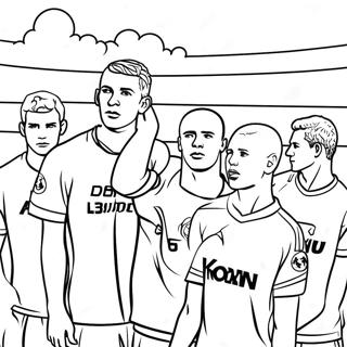 Manchester United Players In Action Coloring Page 37373-30051