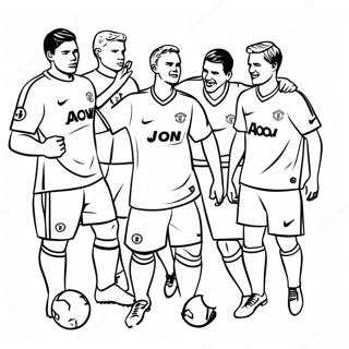 Manchester United Players In Action Coloring Page 37373-30052