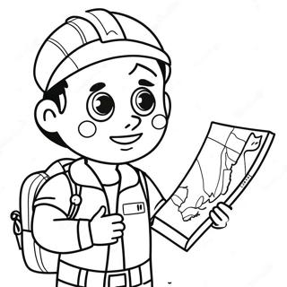 Adventurous Explorer With A Map Coloring Page 37403-30075