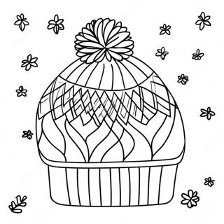 Cozy Knit Winter Hat Coloring Page 37423-30087