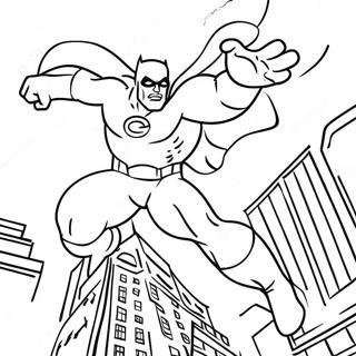 Superhero Comic Action Scene Coloring Page 3742-3087