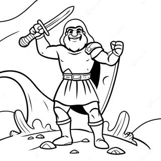 Brave Gideon With Sword Coloring Page 37443-30103