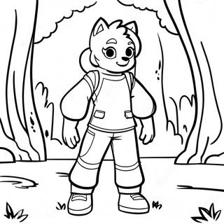 Cute Male Anime Wolf Boy In Forest Coloring Page 37453-30113