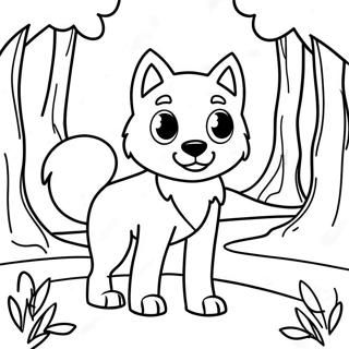 Cute Male Anime Wolf Boy In Forest Coloring Page 37453-30116