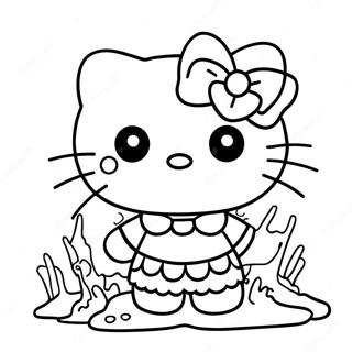 Hello Kitty Zombie Coloring Pages