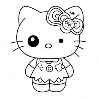 Hello Kitty Zombie Coloring Page 37472-30126