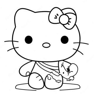 Hello Kitty Zombie Coloring Page 37472-30127