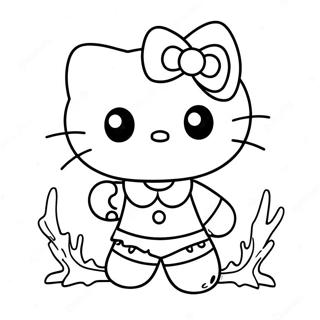 Hello Kitty Zombie Coloring Page 37472-30128