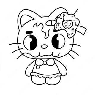 Cute Zombie Hello Kitty Coloring Page 37473-30130