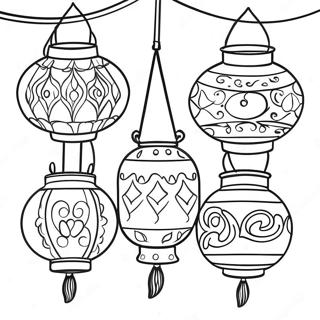 Colorful Lanterns In A Festival Coloring Page 37513-30166