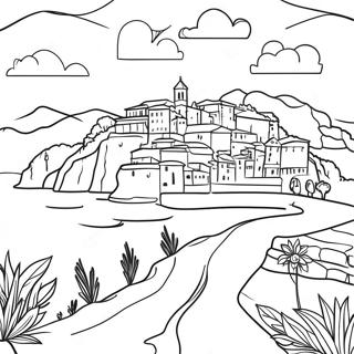 Beautiful Italian Landscape Coloring Page 3752-3090