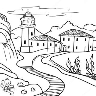 Beautiful Italian Landscape Coloring Page 3752-3092