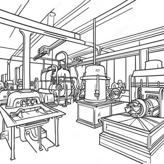 Industrial Revolution Factory Scene Coloring Page 37532-30175