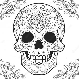 Bold American Traditional Skull Coloring Page 37553-30193