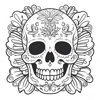 Bold American Traditional Skull Coloring Page 37553-30194