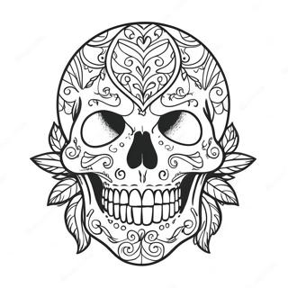 Bold American Traditional Skull Coloring Page 37553-30195