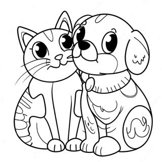 Cat And Dog For Adults Coloring Pages