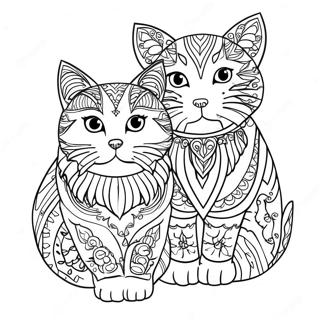 Cat And Dog Adult Coloring Page 37562-30200