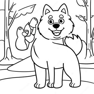 Playful Arctic Husky Coloring Page 37583-30217